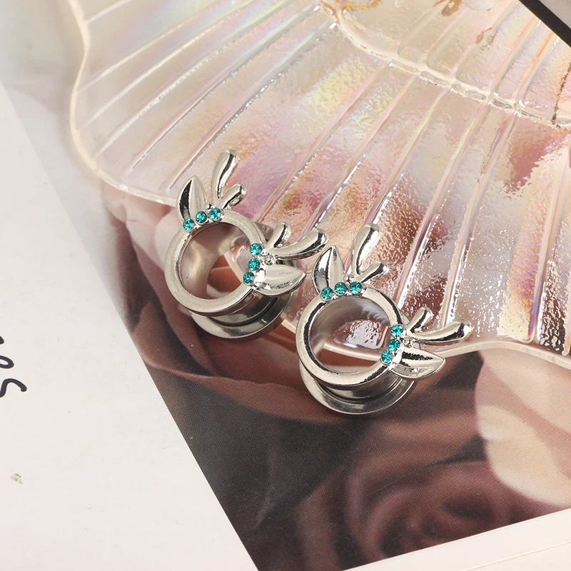 Stainless steel Rose Gold Ear Gauges Piercing Animal Ear Tunnels Plugs Screw Earrings 6-16MM 60pcs