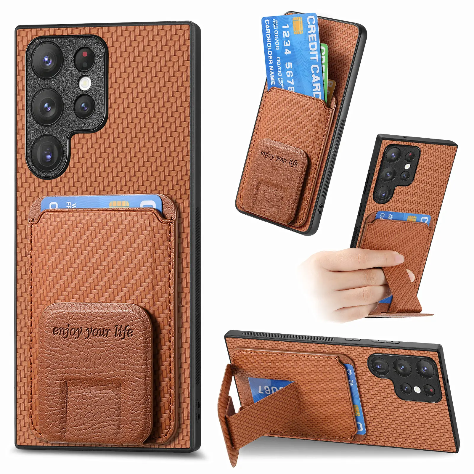 Foldable Kickstand Wallet Phone Case with Card Slot