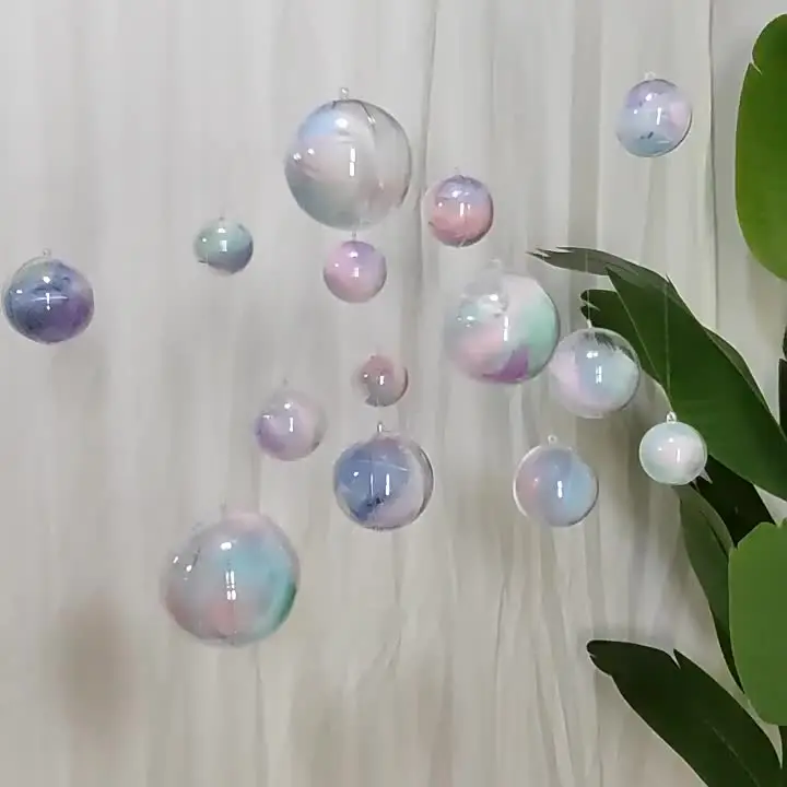 10 Pezzi Palline Di Natale Trasparenti 4cm - Sfere In Plastica Riutilizzabili Per Decorazioni Fai Da Te, Da Riempire Con Caramelle E Foto, Addobbi Albero - 6