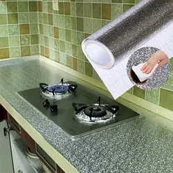 40*100cm Kitchen Stove Aluminum Foil Oil Proof and Waterproof Sticker Anti Fouling High-temperature Self-adhesive Wall Stickers
