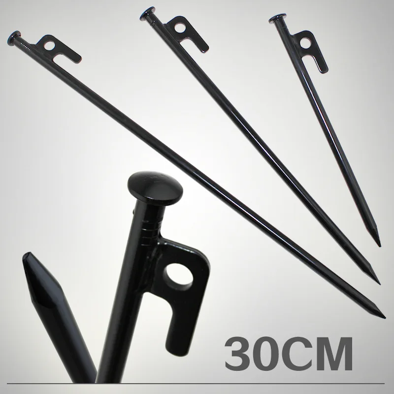 

20/30/40 CM Outdoor Travel Tent Pegs Ground Nails Black Spike Camping Pegs Beach stakes Steel Nails Hiking Camping Equipment