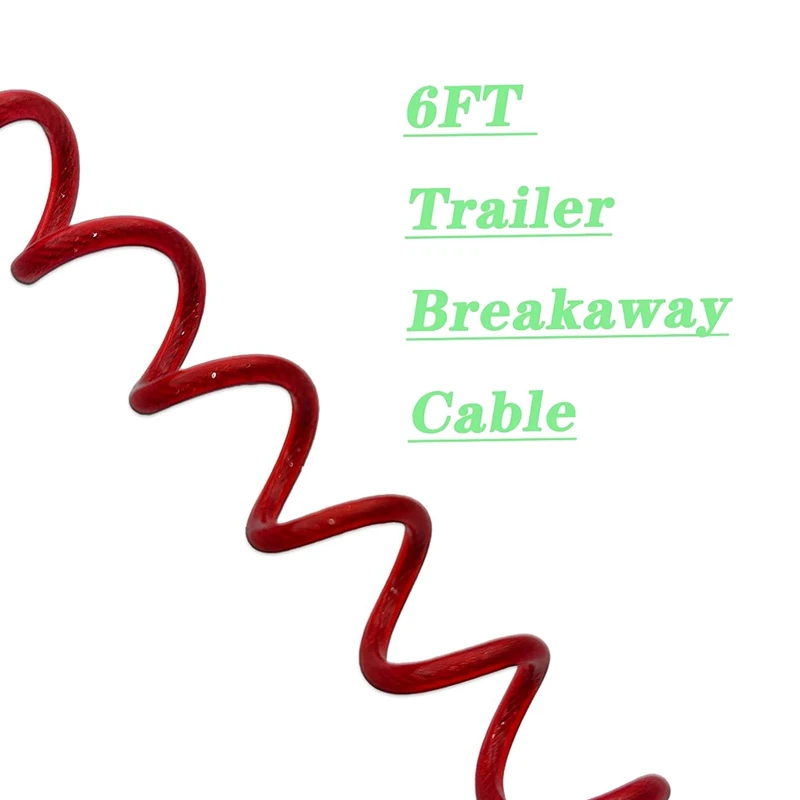 Hot Sale6ft Trailer Brake Away Cable, Trailer Breakaway Safety Cable Spring Towing Coiled Wire For RV Emergency 4Pack