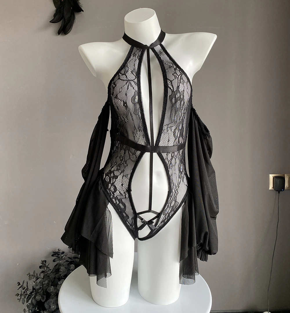 النساء الملابس الداخلية مثير فستان من الدانتيل ملا...