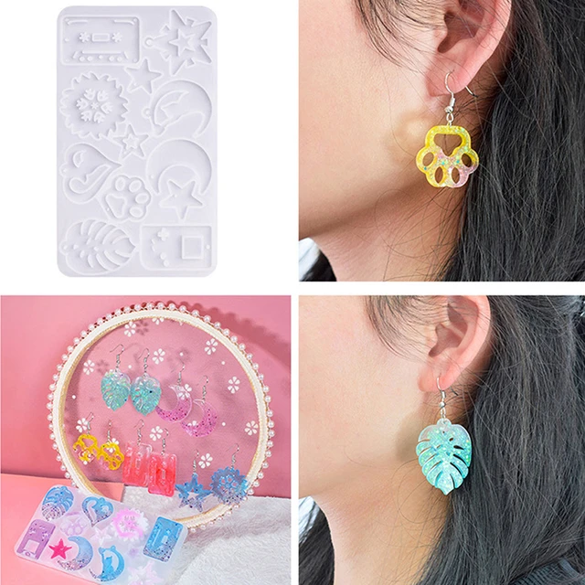 Silicone Casting Mold Earring Pendant UV Epoxy Resin For DIY Necklace  Keychain Jewelry Mould Making Tools