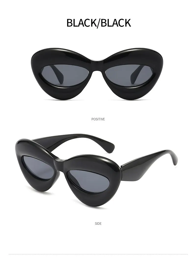 Lunettes de soleil à lèvres Sexy couleur bonbon Unique pour femmes nouvelle marque jaune bleu dégradé lunettes de soleil hommes Hip Hop nuances_voghion.com