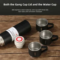 304 Stainless Steel Vacuum Insulated Bottle Gift Set Office Business Style 500ML Coffee Mug Thermos Bottle Portable Flask Carafe 3