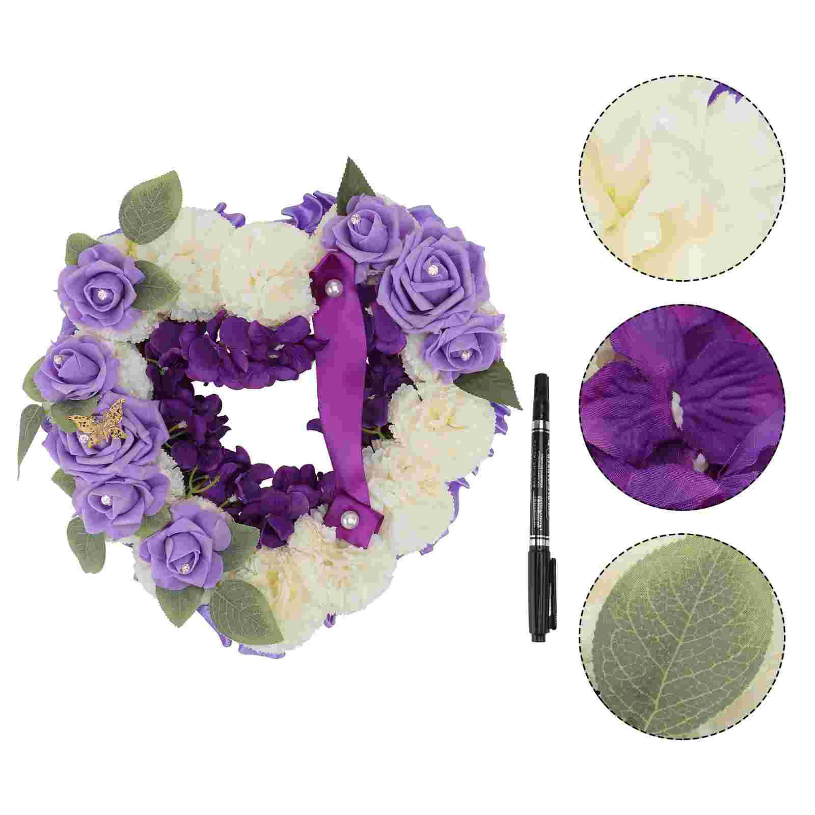 

1pc Fake Wreath Mourning Prop Mourning Activity Wreath Graveyard Garland