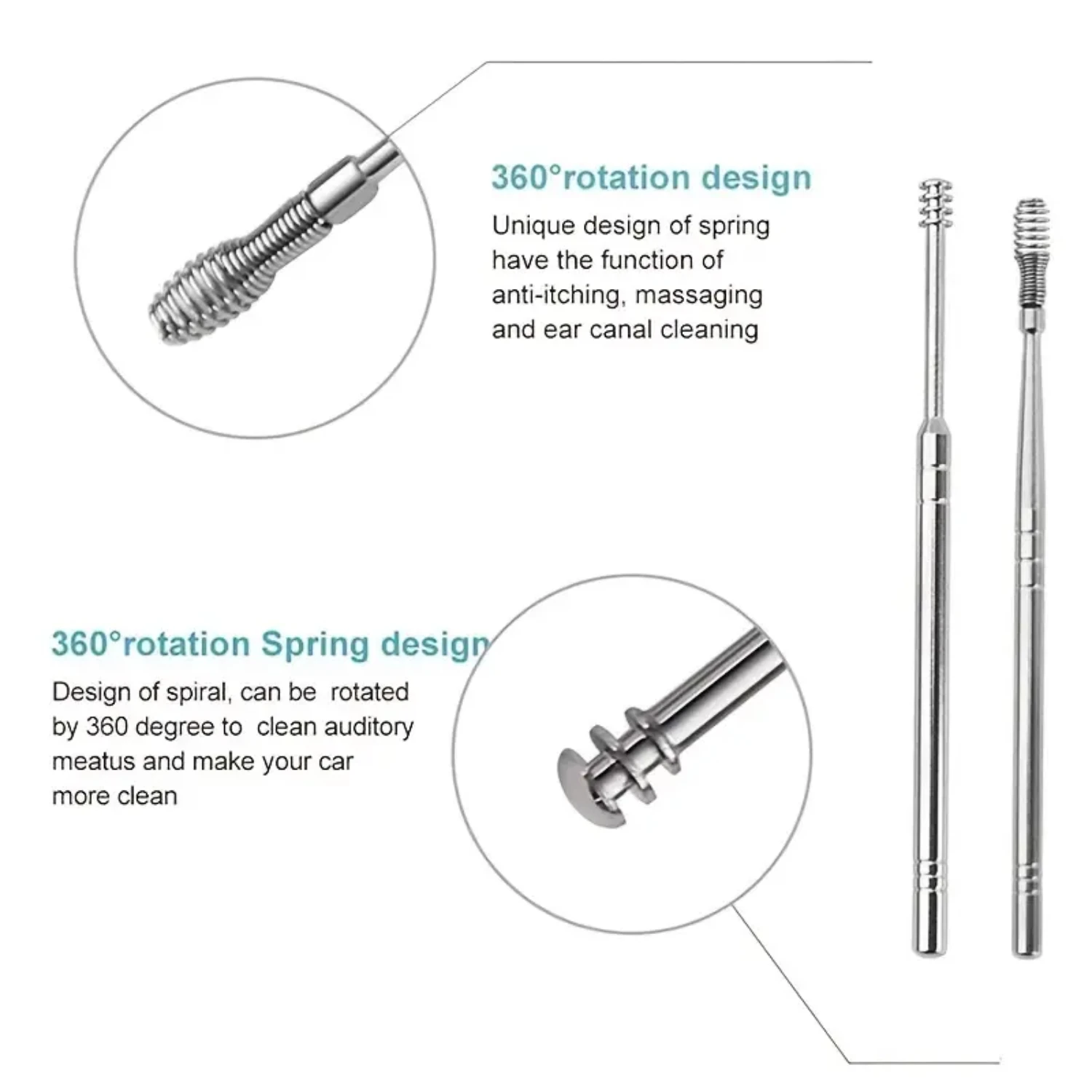 Complete Stainless Steel Earwax Removal Tool Set - Efficient and Hygienic Ear Pick Cleaner, Including 1 Set of Ear Wax Removers  6