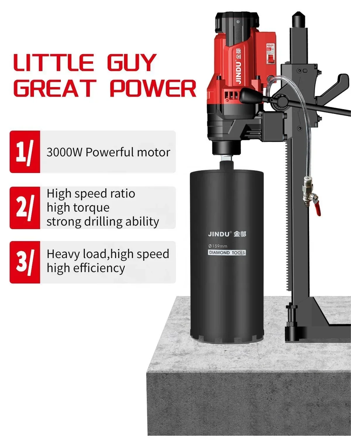 Drilling Machine CF-9200 8” 200MM 3000W Motor High Power High Speed Drilling Machine Lighter and More Compact 3