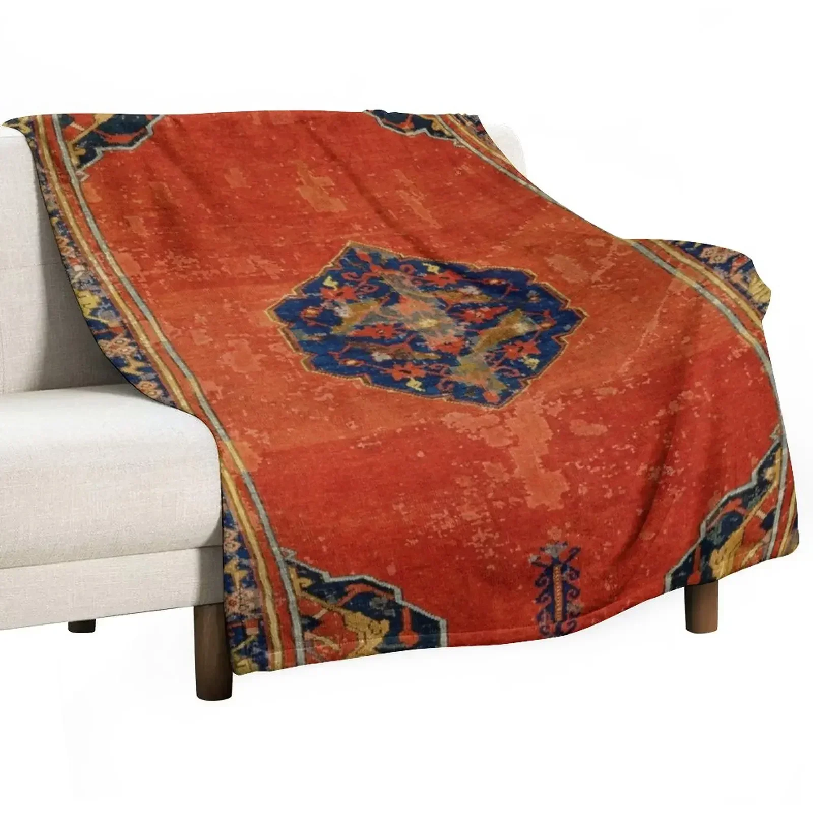 

New 17th Century Antique Turkish Carpet Print Throw Blanket Loose Extra Large Throw Plaid Plaid on the sofa Blankets