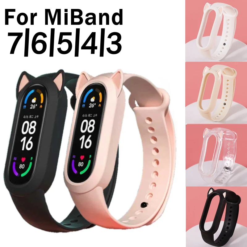 

Ремешок силиконовый для Xiaomi Mi Band 7 6 5 4, мягкий спортивный мультяшный браслет для смарт-часов MiBand 4 5 6 7