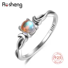  925 Sterling Silver Oval Rainbow Natural Moonstone Finger Rings for Women Girlfriend Romantic Fine Braided Wide Jewelry Gifts 