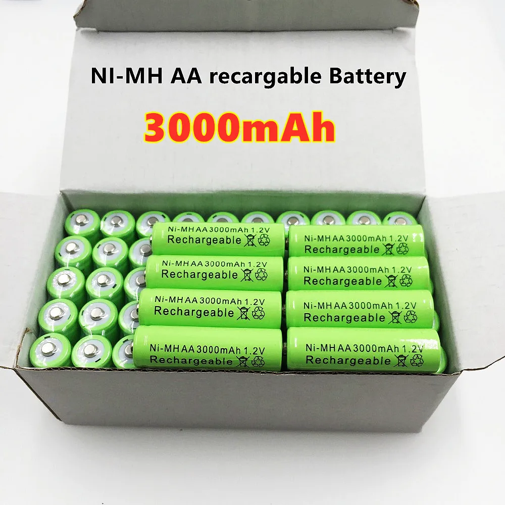 4 ~ 20 Pz 1,2V 3000 Mah Ni Mh Aa Pre-Cargado Bateras Recargables Ni-Mh Ricaricabile Aa Batera Para Juguetes Micrfono De La Cmara