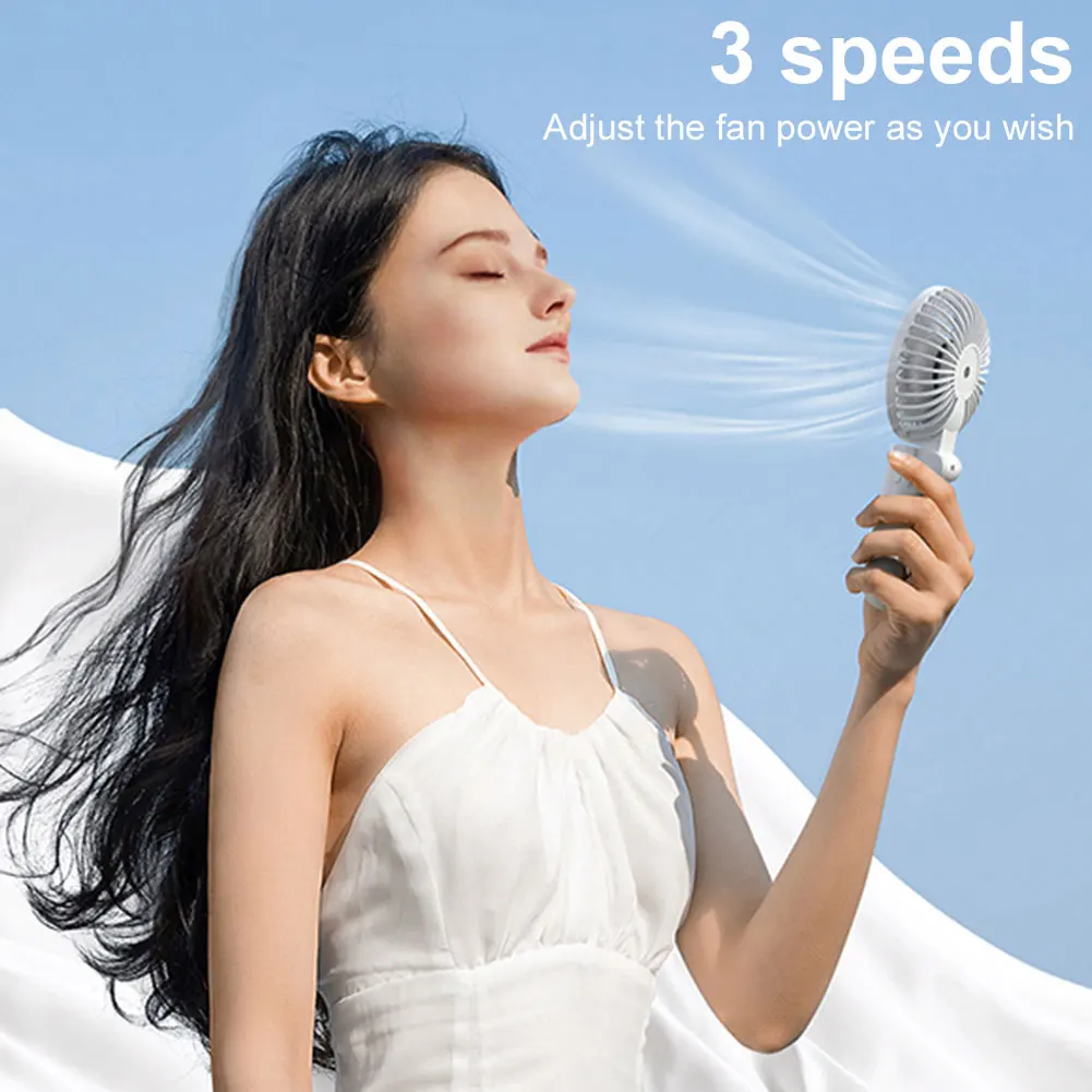 Desktop Small Fan 3-Speed Adjustment Summer Cooling Fan Rechargeable Electric Personal for Outdoor Umbrella