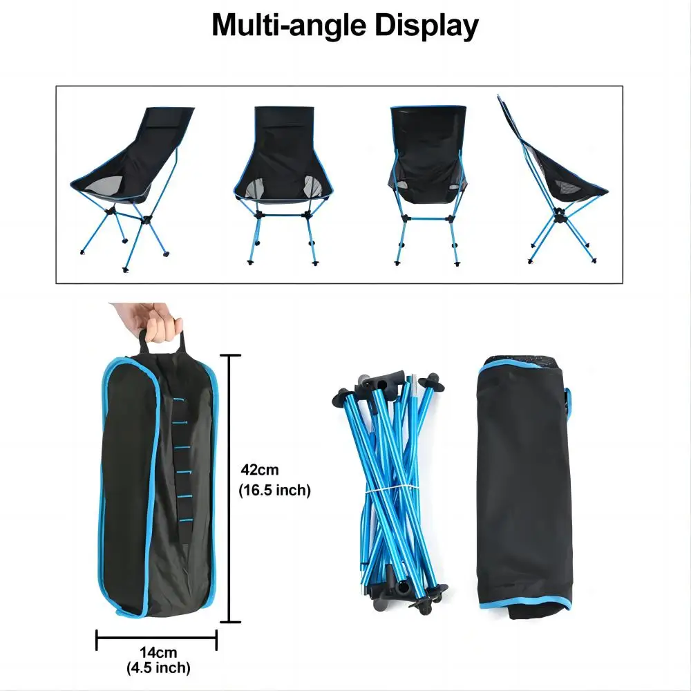Portable Camping Foldable Chair Fishing Beach Travel Relaxing Lightweight Lounges Folding Ultralight Nature Hike Outdoor Chairs
