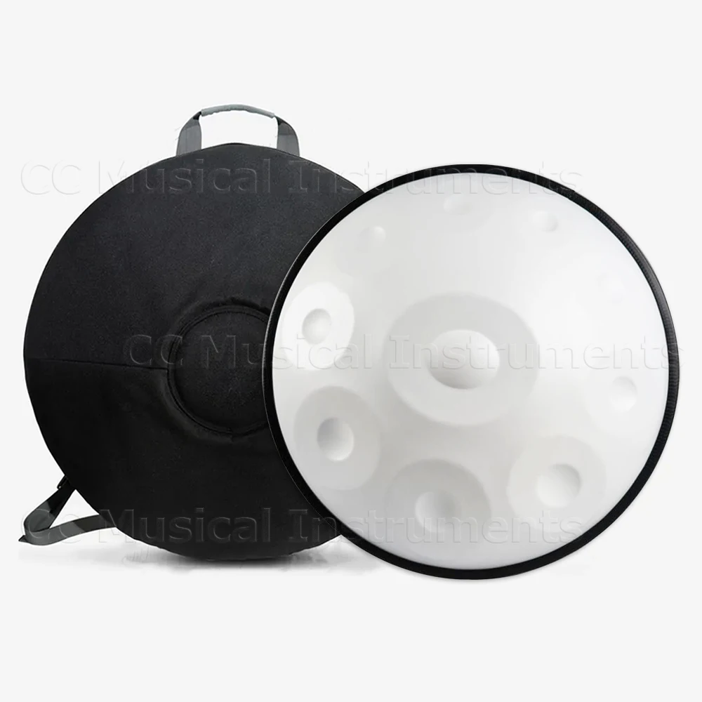 Professional Steel Tongue Drum, White Handpan Drum, Music Instrument, Beginner, Jazz, Yoga, Meditation, Gift, 22"