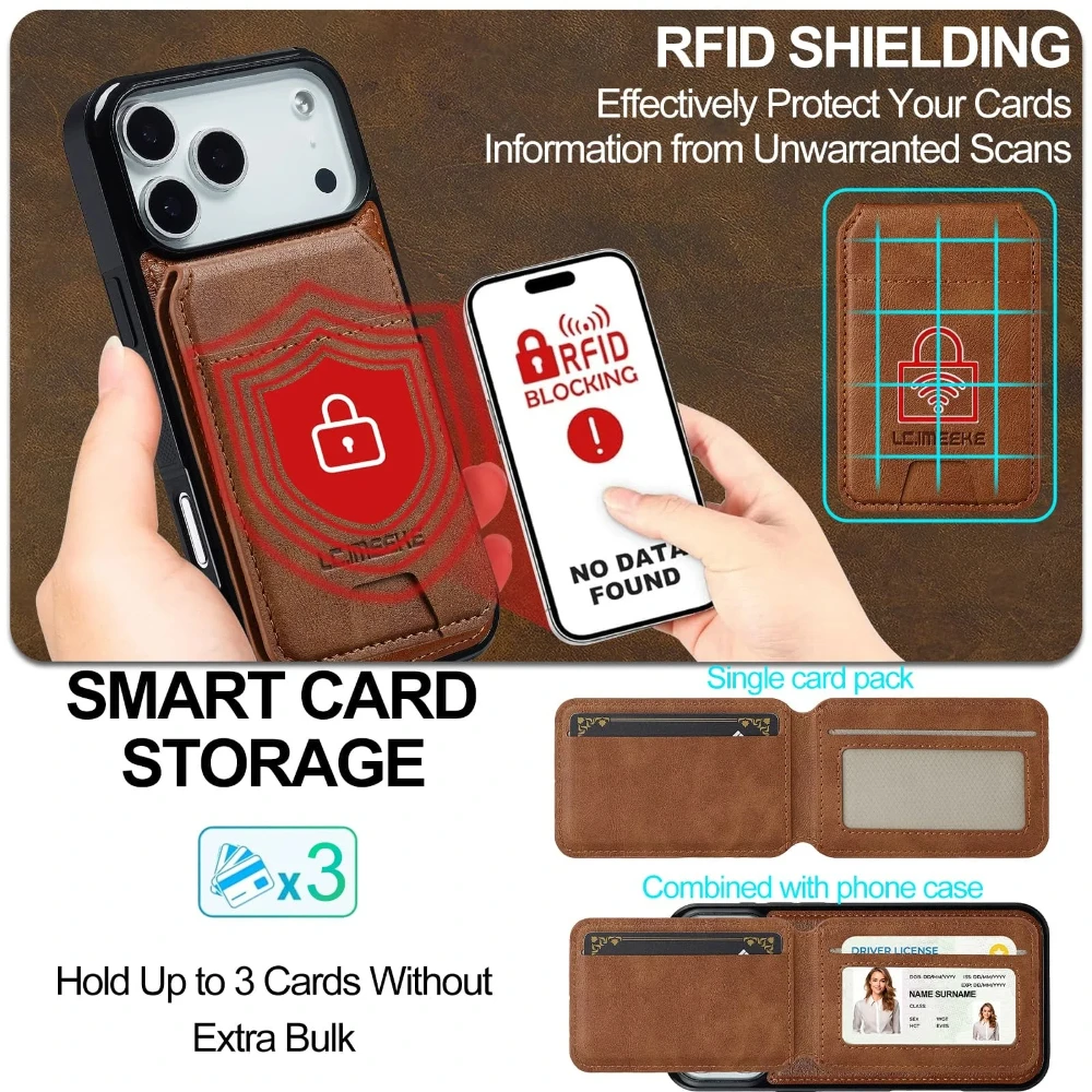 Premium Detachable Magnetic Leather Wallet Case with Card Holder