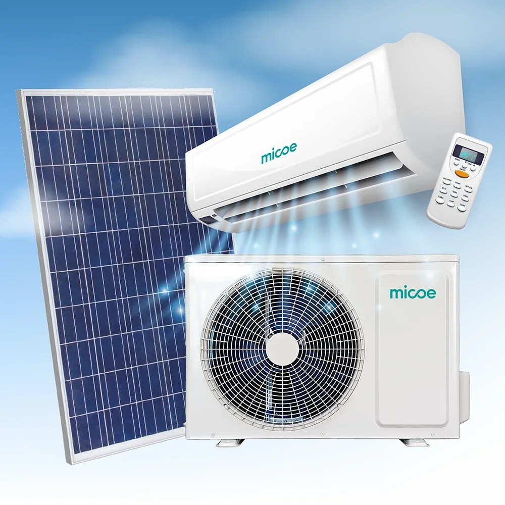 Solar Air Conditioner AC DC Hybrid Solar Power Energy Air Conditioner12000BTU 18000BTU 24000BTU WIFI Free Cooling Factory Price