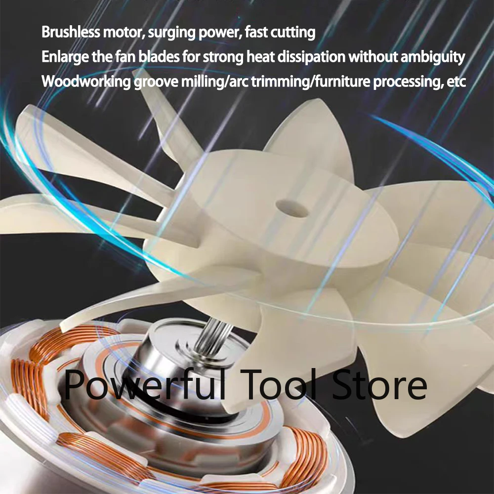 Electric Trimmer Woodworking Trimming Machine Wood Router Milling Engraving Slotting Machine Brushless Fit Dewalt 18V Battery