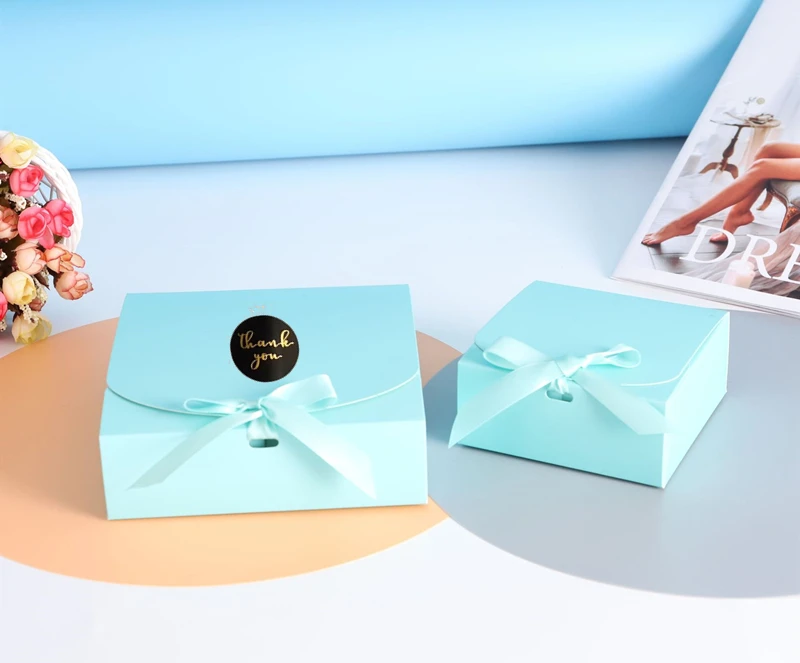 5pcs/10pcs Black Gift Boxes Small Packaging Box with Bow and Ribbon, Blank Kraft Paper ... - SKU PBBR1730 - UGI Packaging