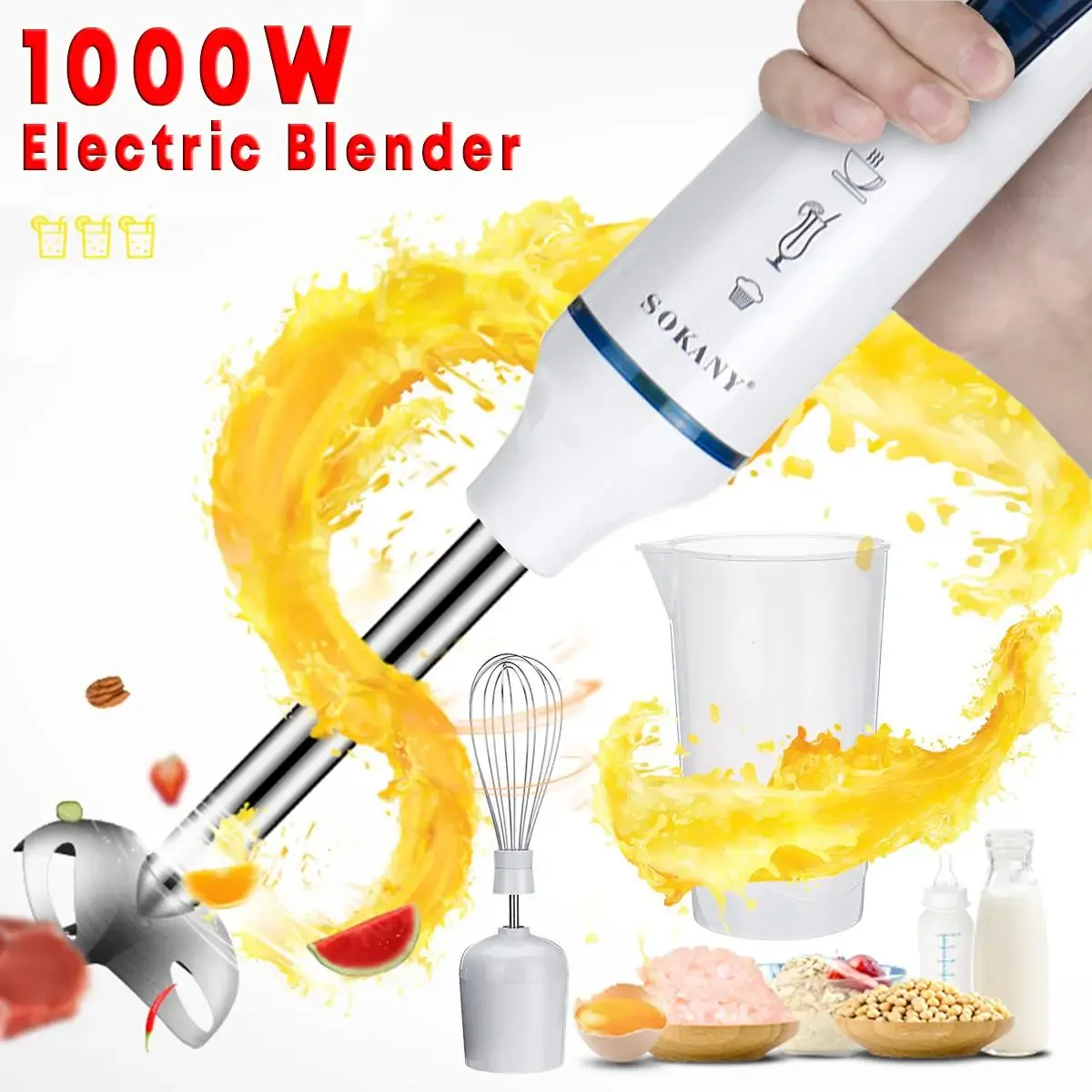 1000W Electric Hand Blender Mixer Juicer Baby Food Grinder Vegetables 3