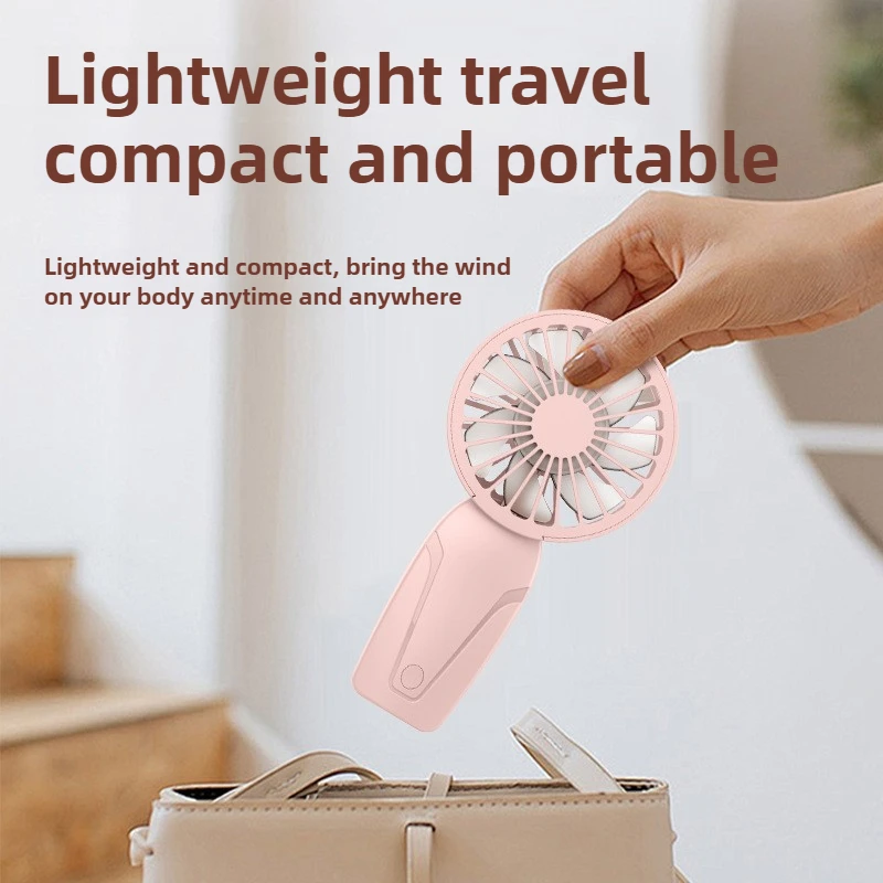 Handheld Small ABS Lightweight Cute Appearance USB Rechargeable For On Go Cooling Portable Mini Pocket Fan_voghion.com
