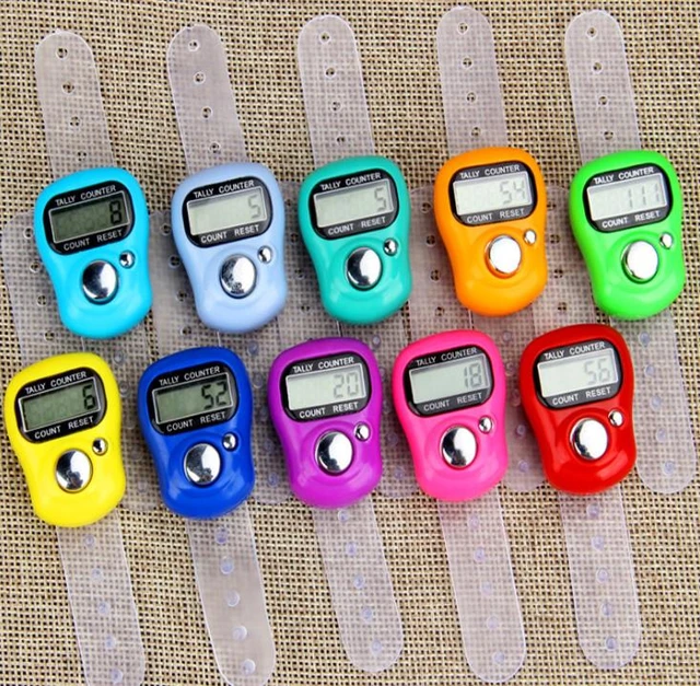 Mini Stitch Marker And Row Finger Counter LCD Electronic Digital Tally  Counter For Sewing Knitting Weave Tool Finger Counter Random Color 