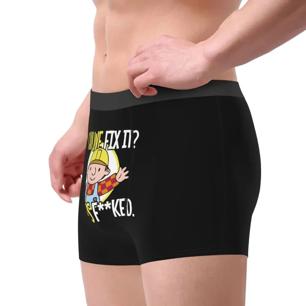 Bob The Builder Men's Underwear Can We Fix It Funny Repair Boxer Shorts Panties Funny Breathable Underpants for Male Plus Size