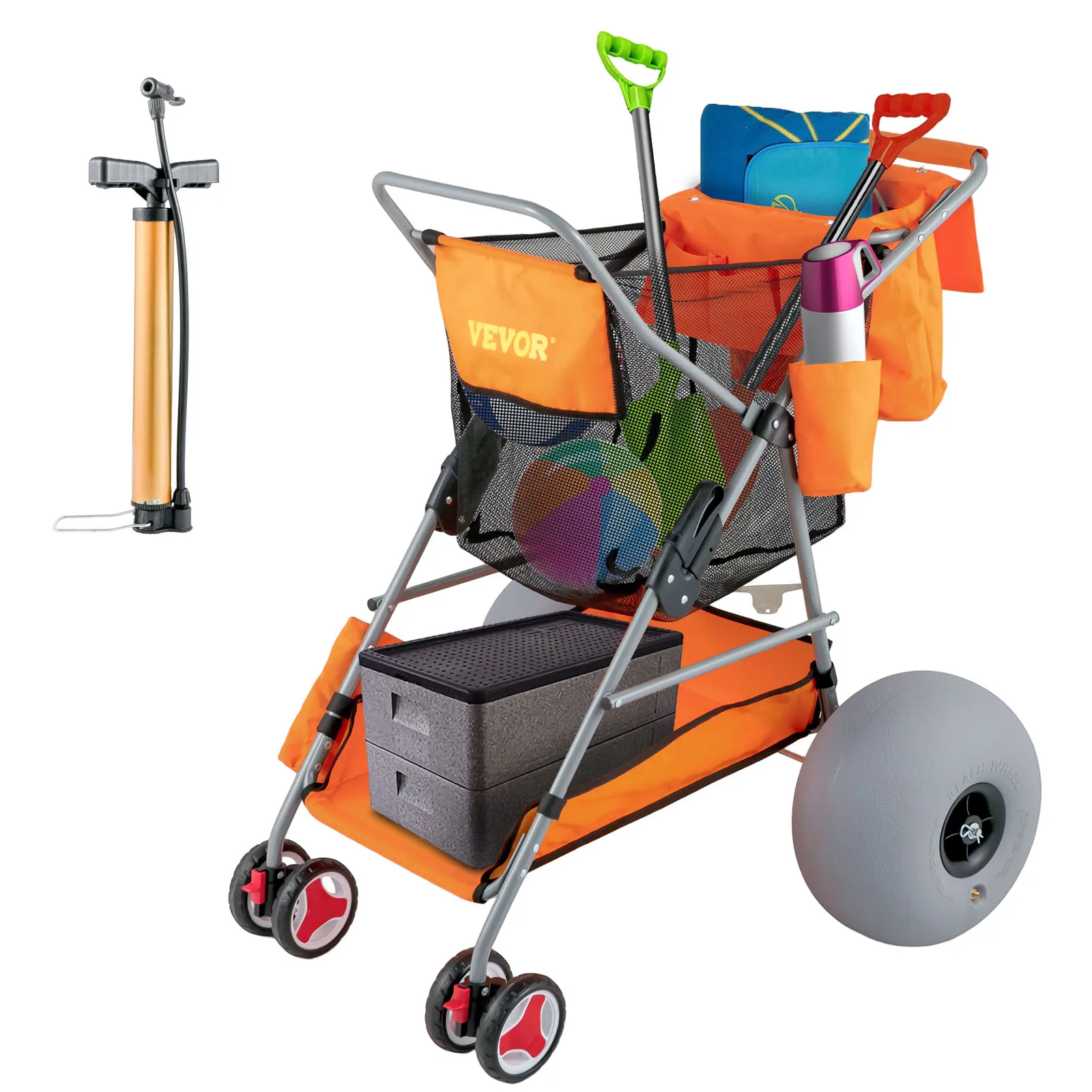 Carro plegable plegable, portátil de gran capacidad, carrito plegable todo  terreno, carrito utilitario resistente para comestibles, playa, jardinería