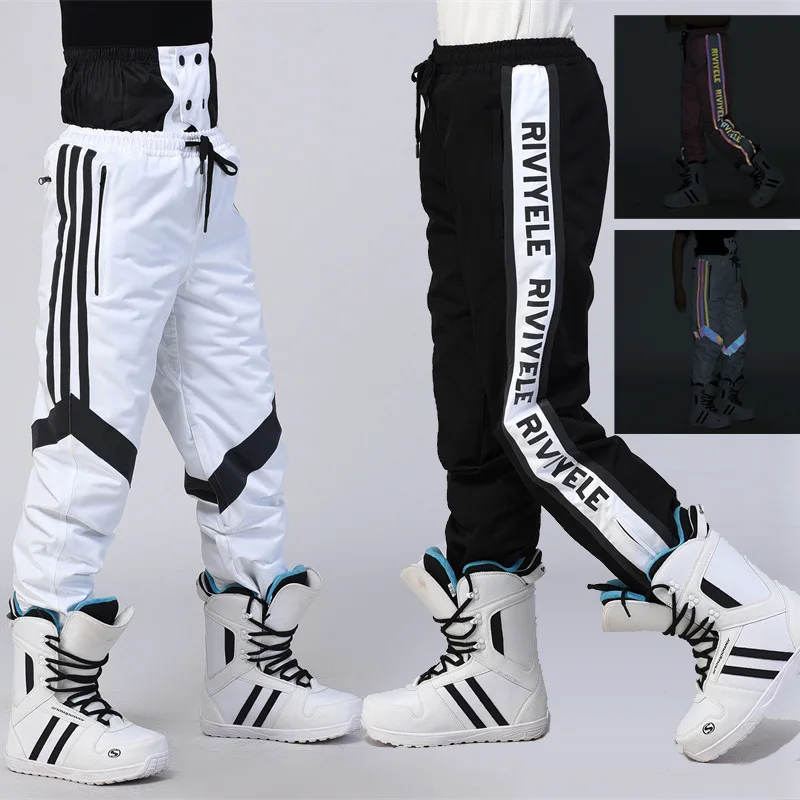 2024 Ski Pants Male Female Windproof Waterproof Winter Warm Snowboard Ski Trousers Reflective Snowboard Pants For Men And Women 2