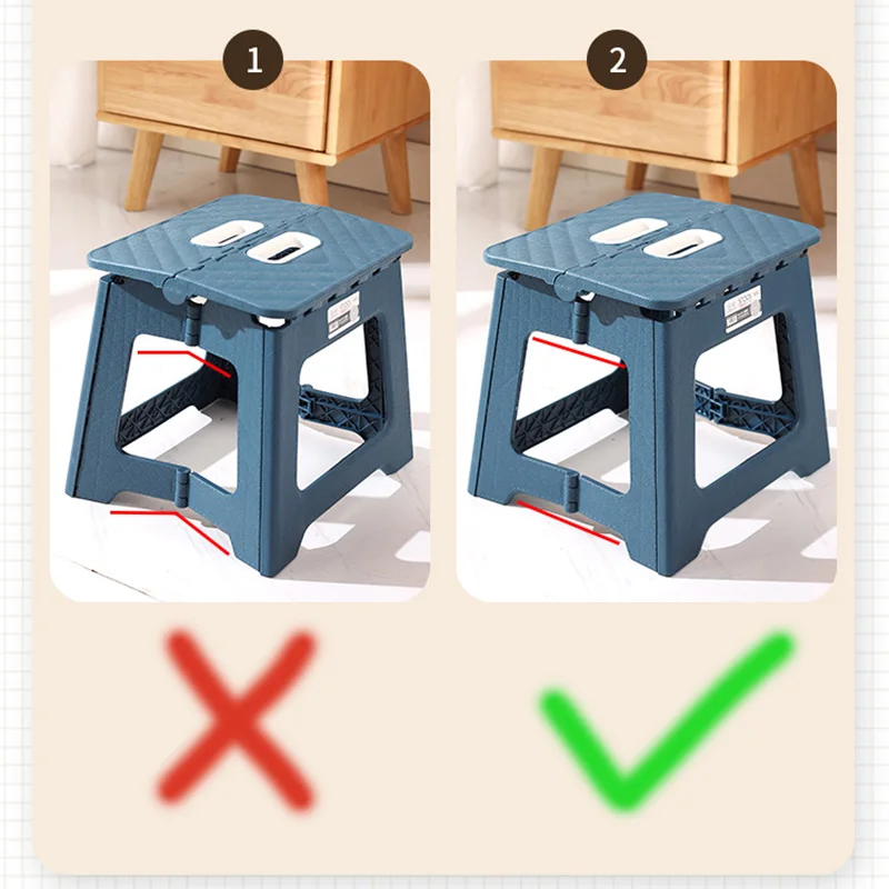 Lightweight Folding Step Stool Multi Purpose Handheld Thickened Footstool Non-Slip Plastic Small Benches Kitchen 5