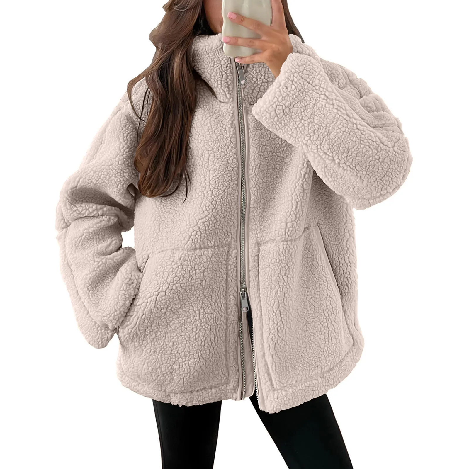 Women Autumn Winter Fleece Jacket Coat