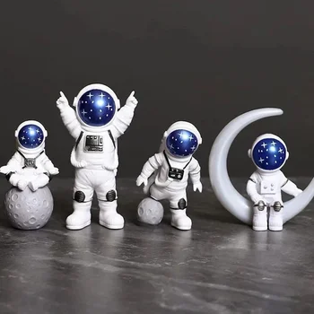 4 pcs Astronaut Figure Statue Figurine Spaceman Sculpture Educational Toy Desktop Home Decoration Astronaut Model For Kids Gift 1