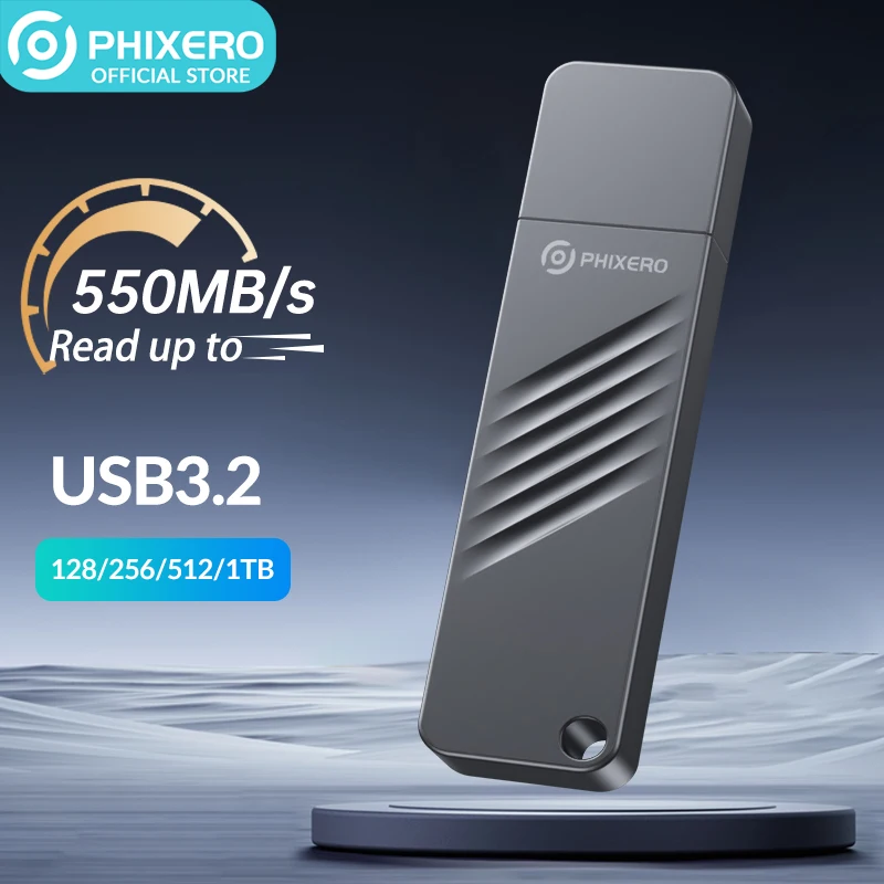 

PHIXERO Mini Solid State U-Disk USB 3.2 Flash Drive Stick Pendrive 128 GB 1TB Memory Storage Pen Driver Disk On Key USSD 3.0 1TB