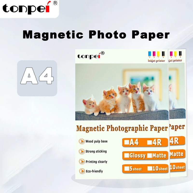 5pcs A4 Magnetic Photographic Paper Inkjet Printing Photo Paper Glossy Matte Stickers DIY Fridge Magnet sticker paper photo paper photo printing paper printable sticker paper printable magnetic sheets
