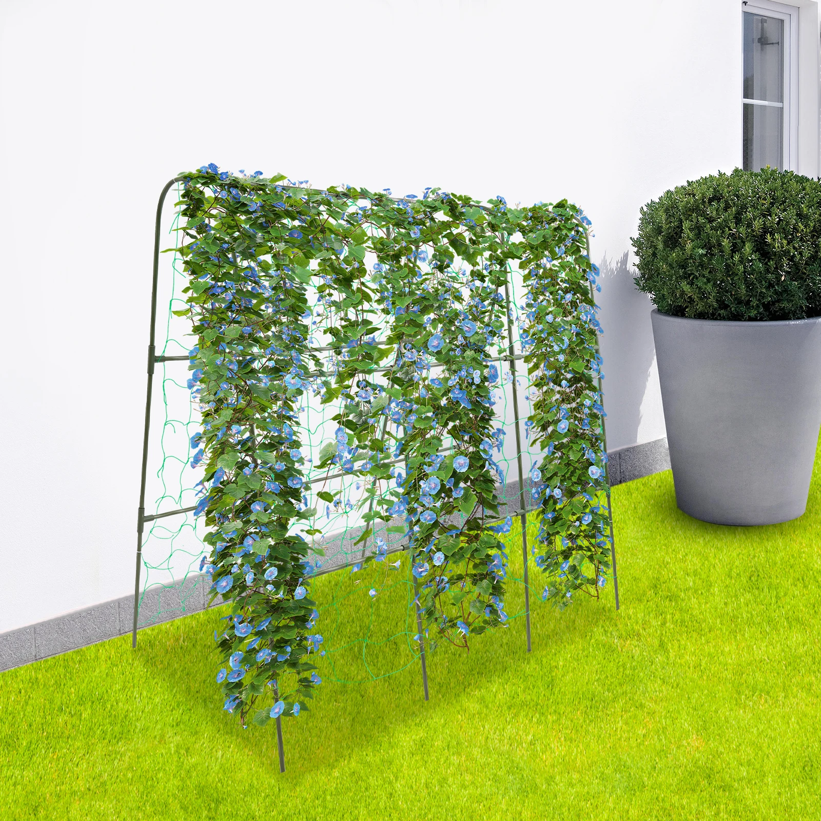 Garden Arch Trellis for Climbing Plants 160x160cm/120x120cm Mesh Supported Rust-Resistant Outdoor Patio/Balcony Decoration