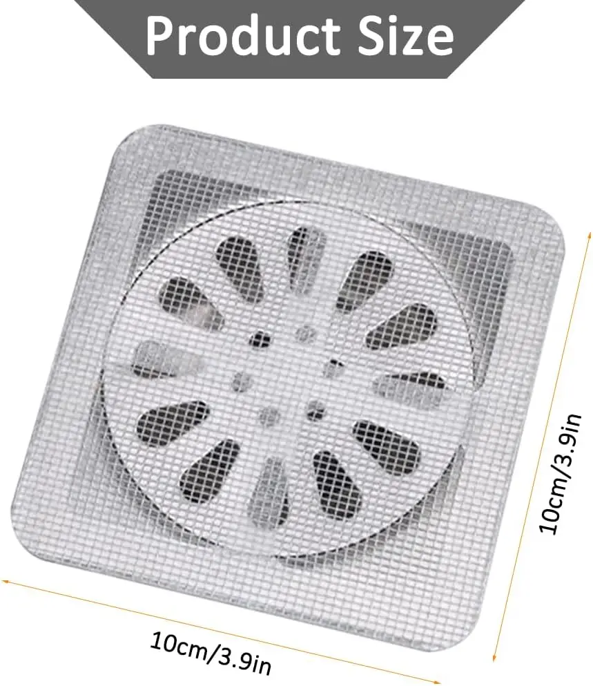 30pcs Disposable Shower Drain Cover Hair Catcher Shower Drain Mesh Sticker Sewer Filter Screen for Bathroom Laundry Bathtub Sink 6