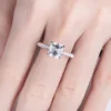 AnuJewel 3ct Asscher Cut Moissanite Engagement Ring For Women 925 Sterling Silver D Color Lab Diamond Wedding Rings Jewelry 6