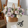 Handwoven Storage Basket Vegetable Flower Plant Hand Baskets Rattan  Snack Bread Picnic Basket Desktop Sundries Organizer 3