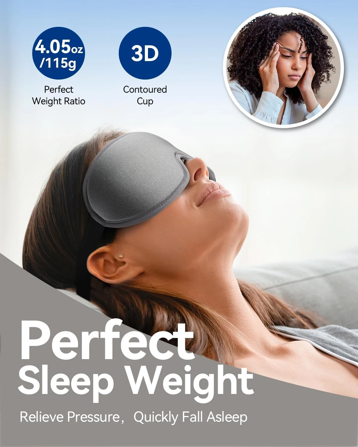 3D Soft Eye Mask for Sleeping Eyeshade Block Out Light Sleep Aid Eyepatch Breathable Eyecover Blindfold Travel Relax Slaapmask 3