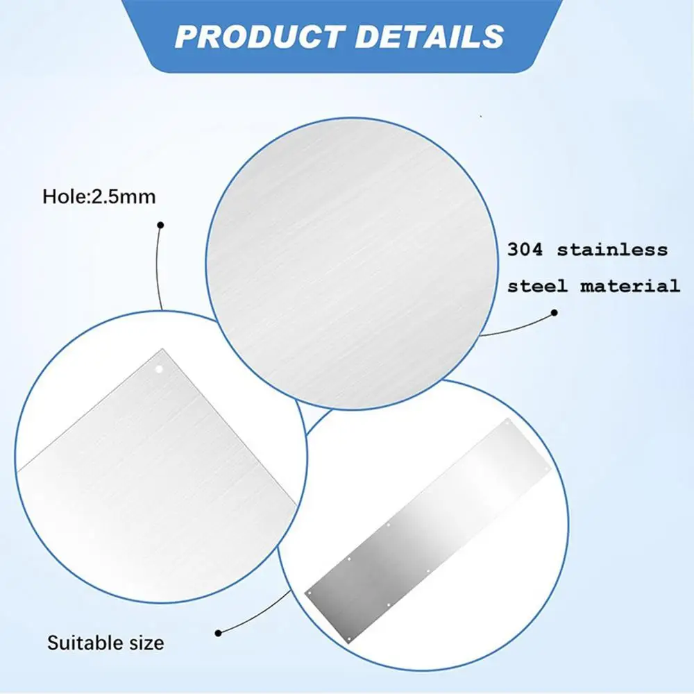 Description Picture 6 of itemFront Door Kick Plate 2pcs Stainless Steel Kick Plate Metal Kick Plate For Doors Decor Interior Exterior Doors Avoid The Door