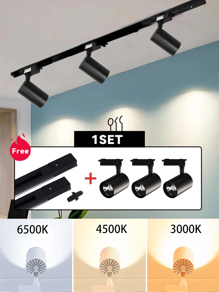 Ceiling Track Light Led Track Light Spot Led Track Light 220V Ceiling Lamp COB Spotlights Rail Lighting Fixture For Home Decor