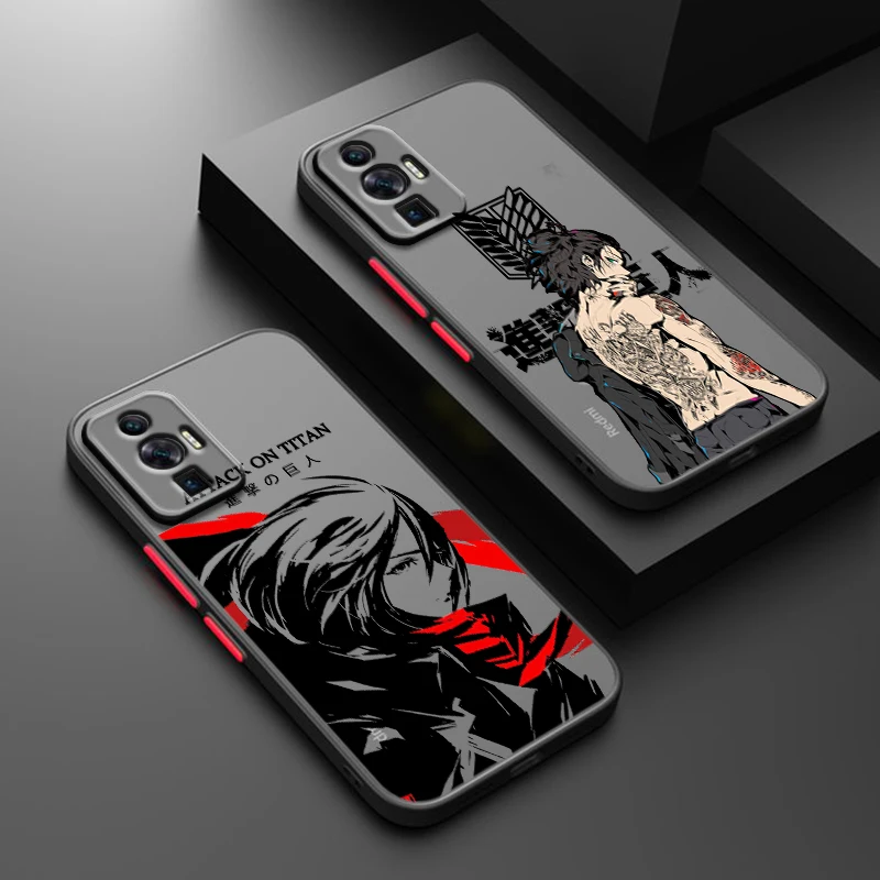 Attack On Titan Per Redmi 12C 11A 10X 10C 10A 9C Nfc 9At 9A 9T 8A 7A A2 Plus Power Custodia Per Telefono Traslucida Smerigliata