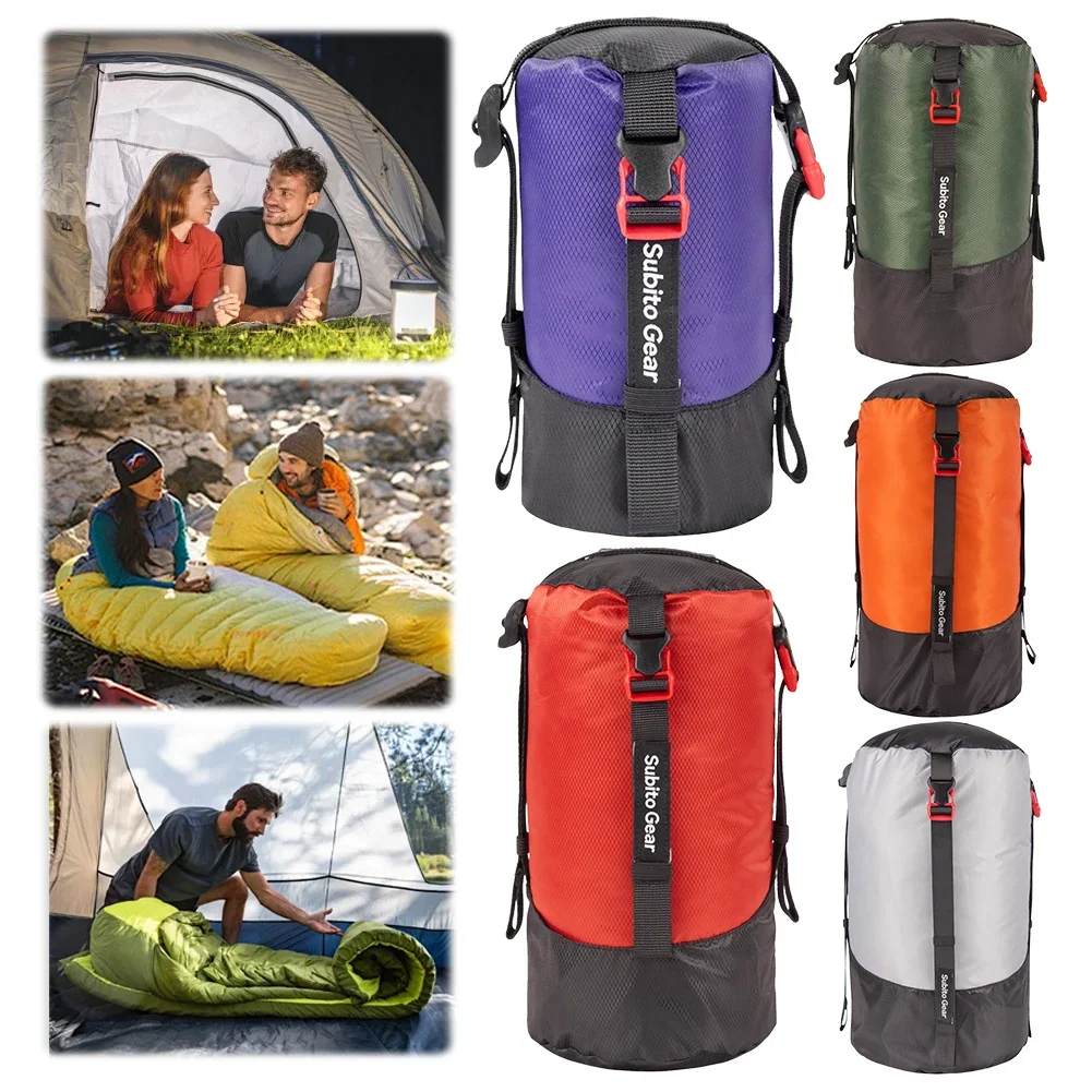 Sleeping Bag Compression Pack Waterproof Ultralight Stuff Sack Multi-Purpose Space Saving For Down Jackets
