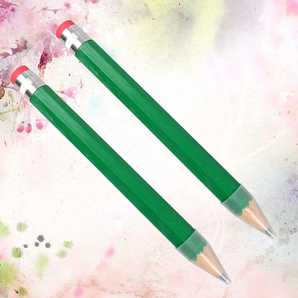 

2pcs 35cm Wooden Pencil Large Drawing Writing Painting Mark Pencil Stationery Props (Green)