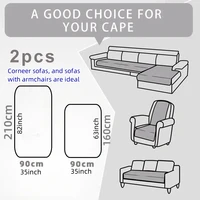 2Pcs Quilted Sofa Slipcover Couch Cushion Covers L-Shape Sectional Couch Covers  for Living Room Pet Mat Furniture Protector 2