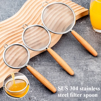 Wooden Handle Oil Strainer 1