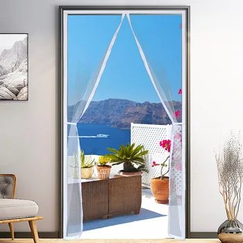 White Magnetic Door Screen Window Mosquito Net Customized Size Indoor and Outdoor Fly and Insect Proof Invisible Transparent