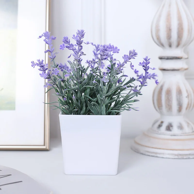 Lavender Simulation Pot - Realistic Artificial Plant for Home and Office Decor, Perfect Housewarming Gift