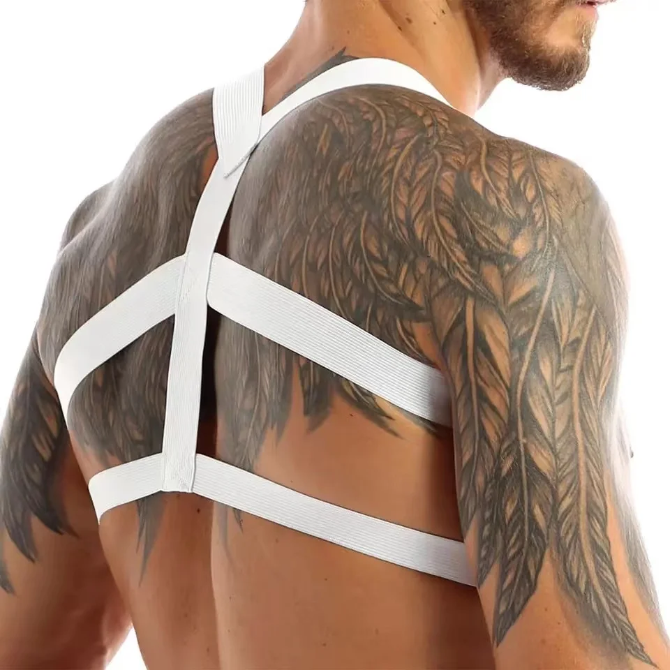PU Leather Chest Harness for Men, Adjustable Suspenders, Bondage Body Harness, Gothic Clothing Accessories, Fashion S56684dc92ed64a21b65806f2ad539093h